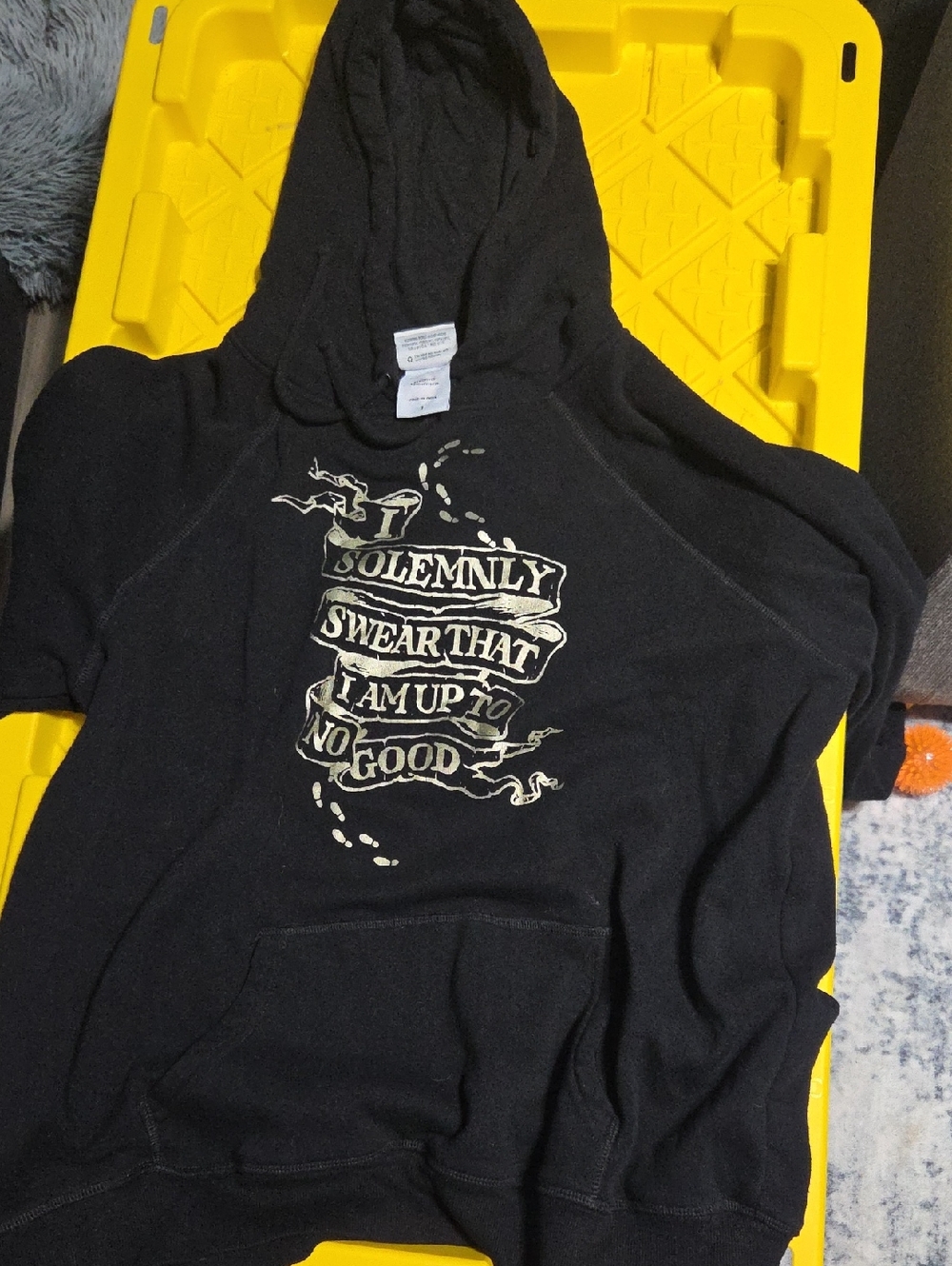 torrid Black Graphic Hooded Pullover Sweatshirt